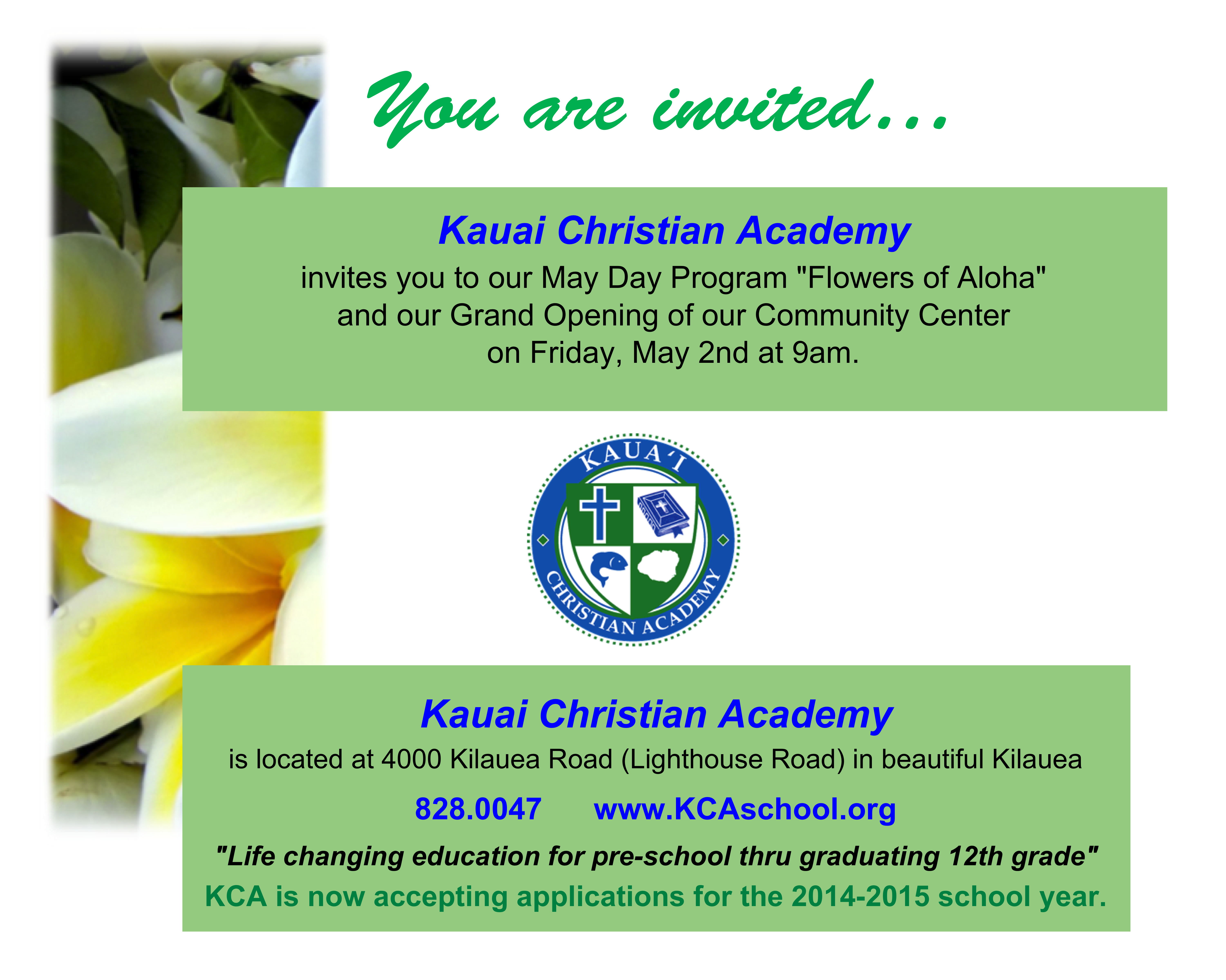 Community Center Grand Opening / Flower of Aloha May Day Program at