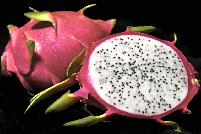 The dragonfruit is one of Kauai's most exotic-looking fruits. It's as delicious as it looks with a sweet creamy interior. Photo by Daniel Lane / Pono Photo