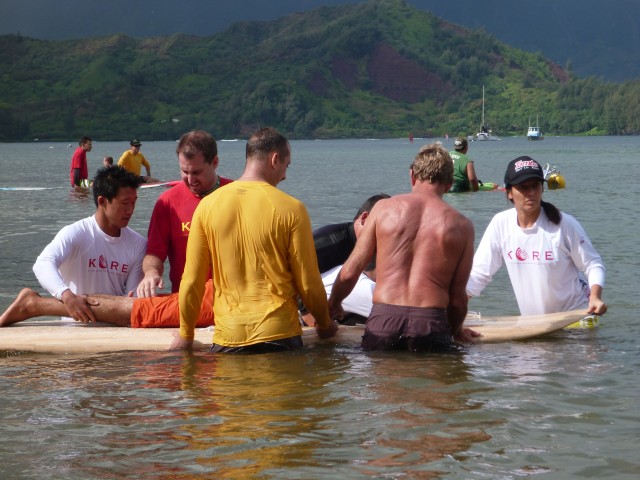 Kauai Ocean Recreation Experience (KORE) volunteers go to great lengths to help people of all abilities enjoy the ocean. Photo by Pamela Varma Brown